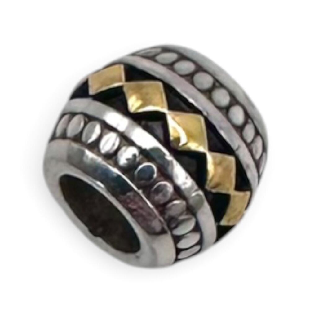 Brighton Two Tone Gold Silver Plated Spacer Charm Bead Bracelet Jewelry